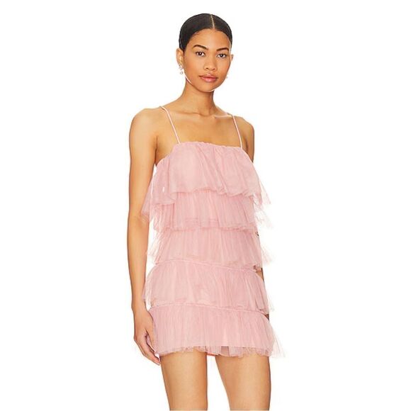 More To Come Millie Mini Dress Pink Ballerina ruffle tulle Party Revolve NWT XL - Picture 4 of 12